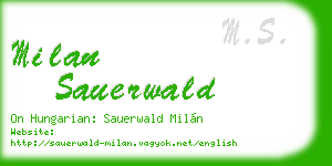 milan sauerwald business card
